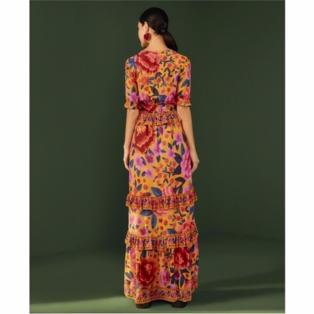 NEW Farm Rio Floral Dream Maxi Dress Floral Dream Yellow XS - Picture 9 of 17